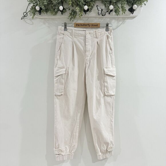 Monrow Off White Utility Cargo Joggers Small - Picture 1 of 4